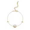 Aurozia Women's Gold Moonlit Grace Lunar Phase& Moon Minimalist Pearl Bracelet In Gold