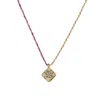 Aurozia Women's Gold / Purple Three Charms Lunar Bloom Lotus Crystal Beaded Necklace Lepidolite In Multi