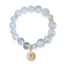 Aurozia Women's Gold / Silver Five Elements Metal Moonstone Aura Pendant Crystal Gemstone Beads Bracelet In Blue