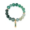 Aurozia Women's Gold / Silver Five Elements Wood Emerald Life Tree With Flower Pendant Crystal Bracelet In Green