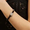Aurozia Women's Gold / Silver Three Charms Sundial & Lotus & The Endless Love Knot Black Agate Beaded Bracel In Multi