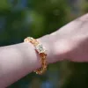 Aurozia Women's Gold / Silver Three Charms Sundial & Lotus & The Endless Love Knot Citrine Beaded Bracelet In Gold