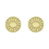 Aurozia Women's Gold Tarot The Sun Stud Earrings & Ear Clips In Gold