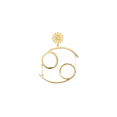 Aurozia Women's Gold The Zodiac Art Cancer Statement Earring
