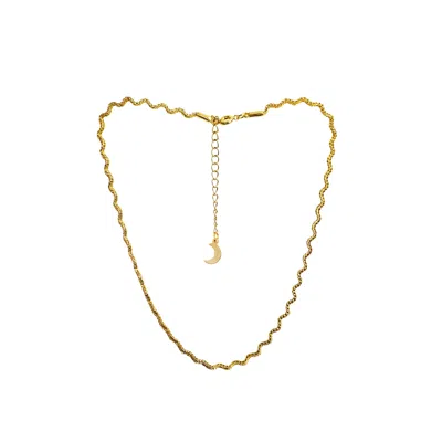 Aurozia Women's Golden Dune French Braid Ripple Necklace