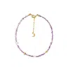 Aurozia Women's Purple Daughter Of Ra God Evil Eye Color Crystal Anklet Amethyst In Purple