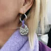 Aurozia Women's Silver Fly Bird Love Odyssey Platinum Plated Ancient Bronze Phoenix Coin Drop Earrings In Silver