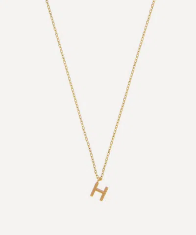 Aurum + Grey Gold H Initial Pendant Necklace
