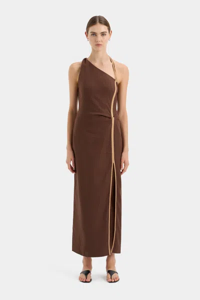 Sir Affogato Asymmetric Dress In Chocolate