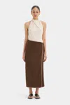 Sir Affogato Twist Midi Skirt In Chocolate