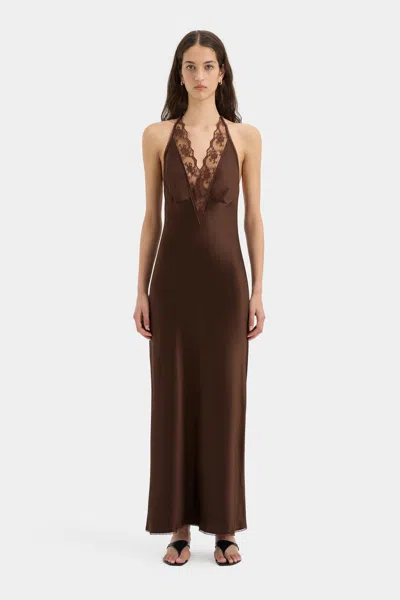Sir Aries Halter Gown In Chocolate
