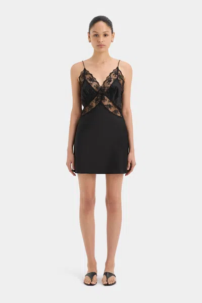 Sir Aries Slip Mini Dress In Black