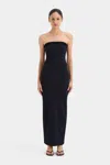 Sir Arlo Strapless Midi Dress In Navy