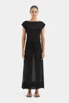 Sir Blair Beaded Overlap Dress In Black
