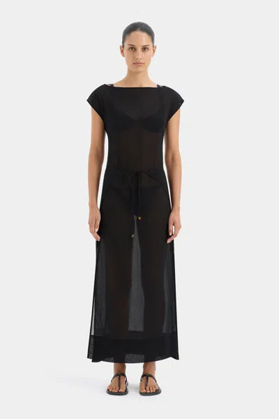 Sir Blair Beaded Overlap Dress In Black