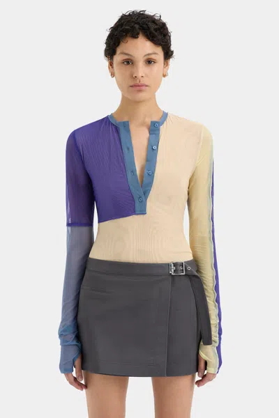 Sir Blur Long Sleeve Top In Blue Multi