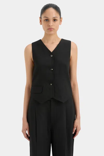 Sir Clemence Tailored Vest In Black