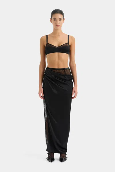 Sir Dunya Draped Skirt In Black