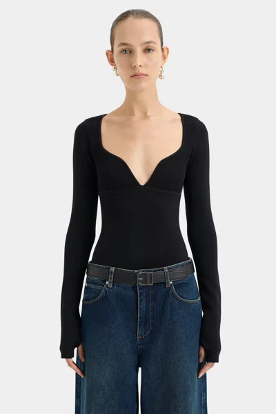 Sir Helena Long Sleeve Top In Black