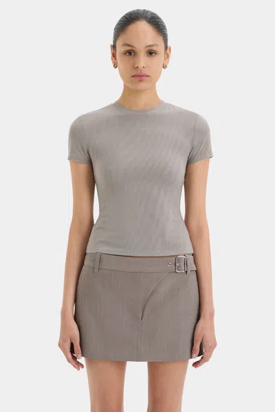 Sir Jacques Mesh Fitted Tee In Slate