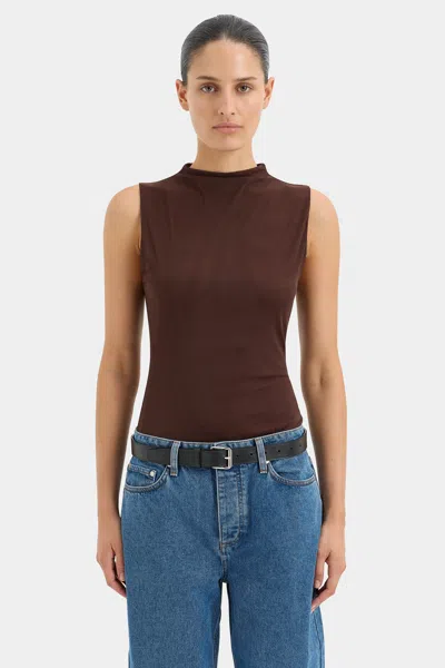 Sir Jacques Mesh Tank In Chocolate
