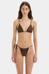 Sir Jeanne Beaded String Triangle Top In Chocolate