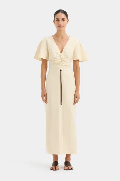 Sir Josefina Corded V Neck Dress In Creme