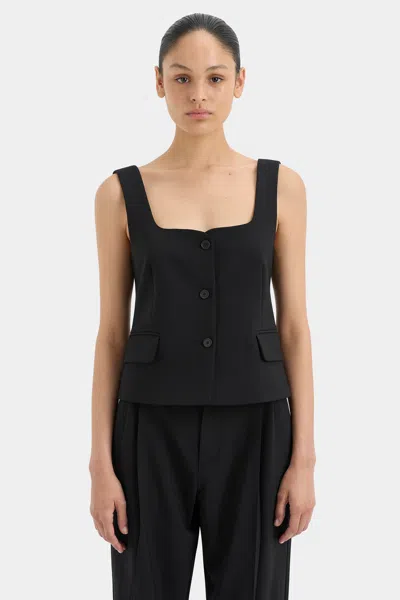 Sir Leni Button Down Bodice In Black