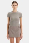 SIR LEONARDO BELTED MINI SKIRT - TAUPE / 3