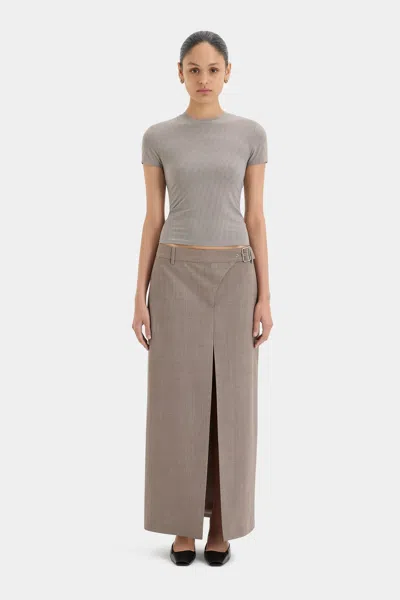 Sir Leonardo Belted Skirt In Taupe