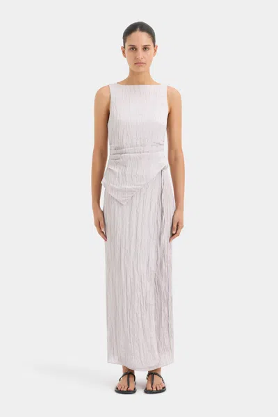 Sir Ligera Wrap Midi Skirt In Silver