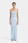 Sir Lush Gathered Slip Dress In Pale Blue