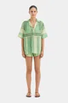 Sir Marisol Corded Shirt In Green Patchwork Stripe