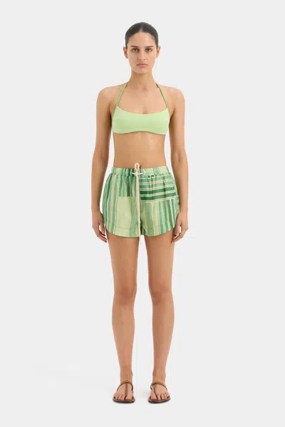 Sir Marisol Corded Short In Green Patchwork Stripe