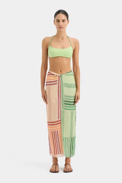 Sir Marisol Twist Skirt In Multi Patchwork Stripe