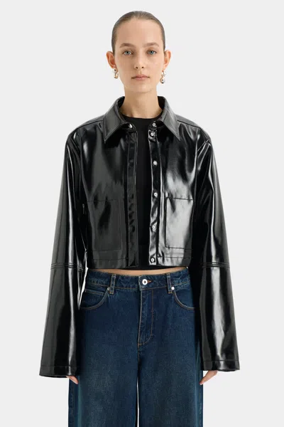 Sir Midnight Crop Jacket In Black