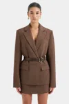 Sir Molinier Narrow Leather Belt In Chocolate
