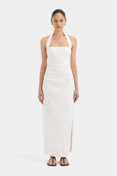 Sir Noemi Halter Midi Dress In Ivory