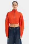 Sir Playback Zip Sweater In Tangerine