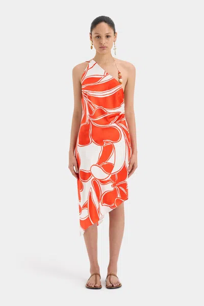 Sir Ramona Asymmetric Bias Dress In Mariposa Lily