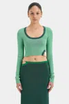 Sir Salvador Long Sleeve Crop In Emerald