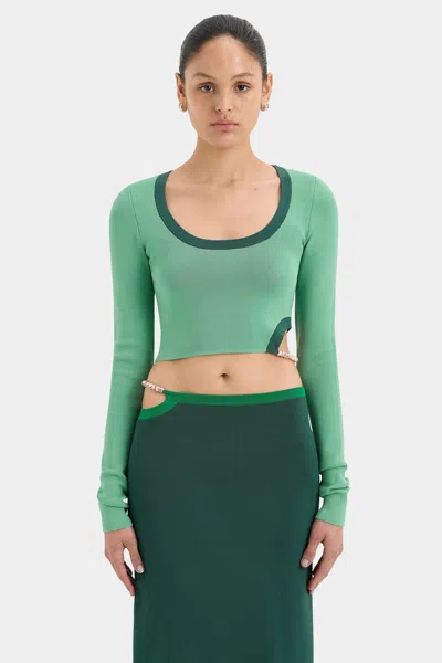 Sir Salvador Long Sleeve Crop In Emerald