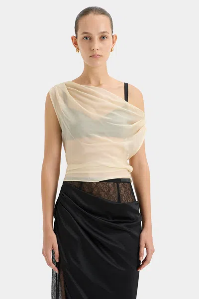 Sir Strobe Cowl Top In Bone