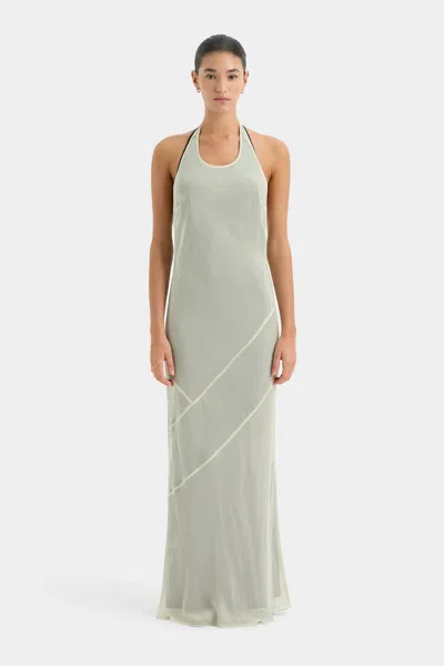 Sir Strobe Halter Dress In Light Sage