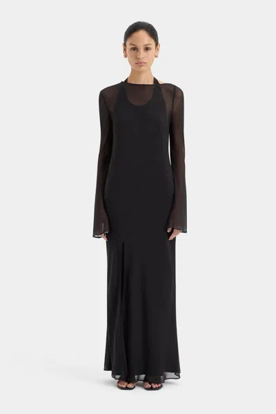 Sir Strobe Long Sleeve Dress In Black
