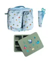 Austin Baby Co Bento And Lunch Bag Set In Camper Blue And Camper Sage Green