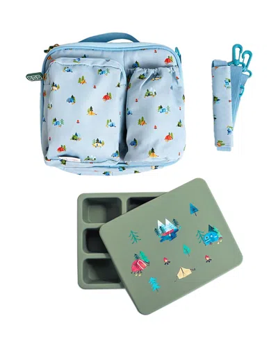 Austin Baby Co Bento And Lunch Bag Set In Camper Blue And Camper Sage Green