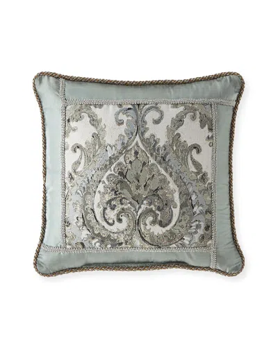 Austin Horn Collection Ainsley Framed 19" Pillow In Nile Blue