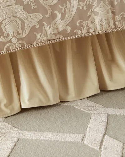 Austin Horn Collection Annabelle Queen Velvet Ruffled Bed Skirt In Beige