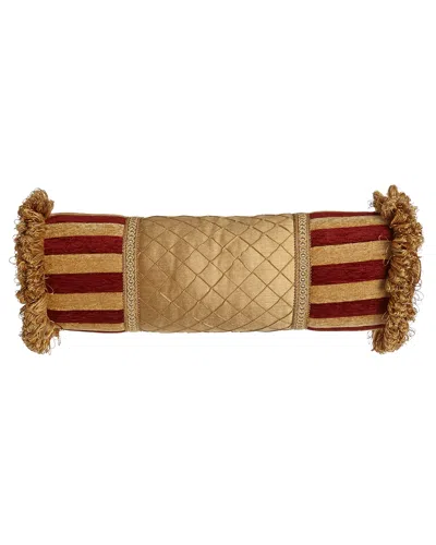 Austin Horn Collection Bellissimo Neck Roll Pillow, 6" X 20" In Rust Red